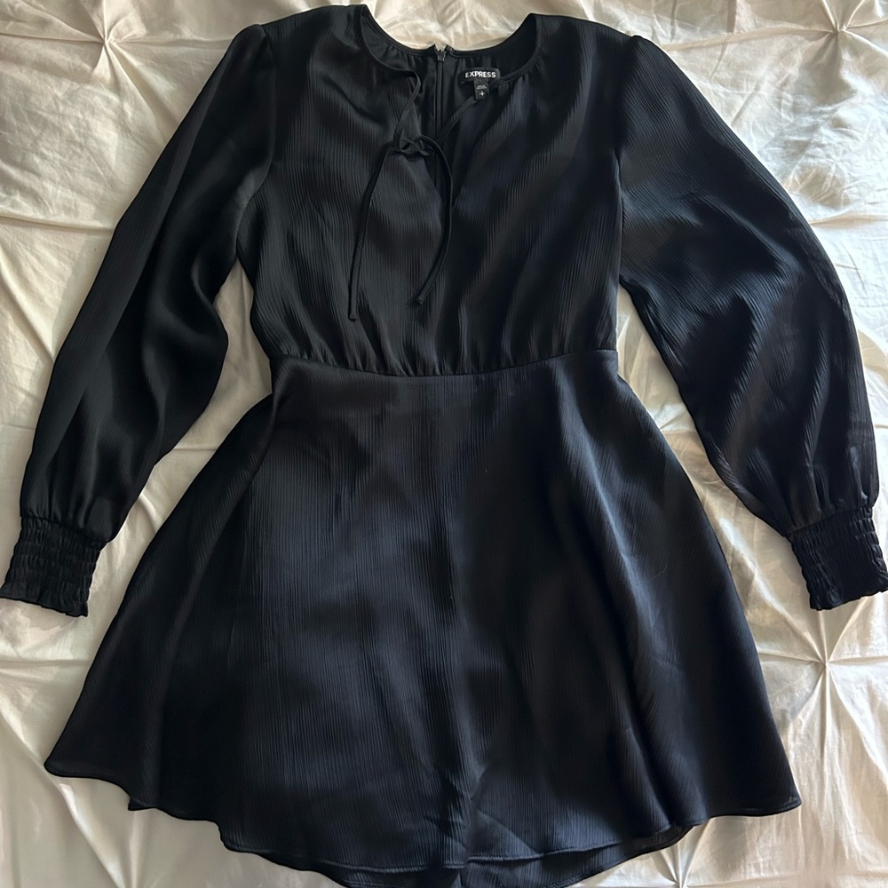 Black Chiffon Mini Dress | Express | Small